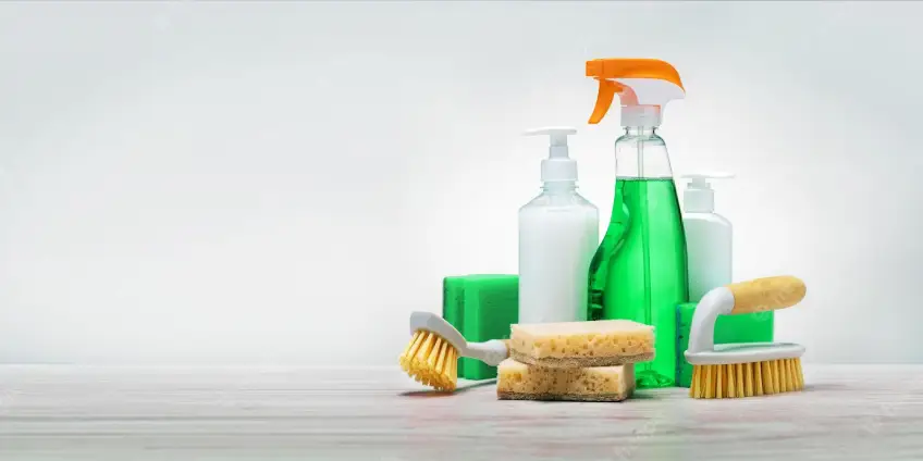 Various home cleaning products to eliminate indoor allergens