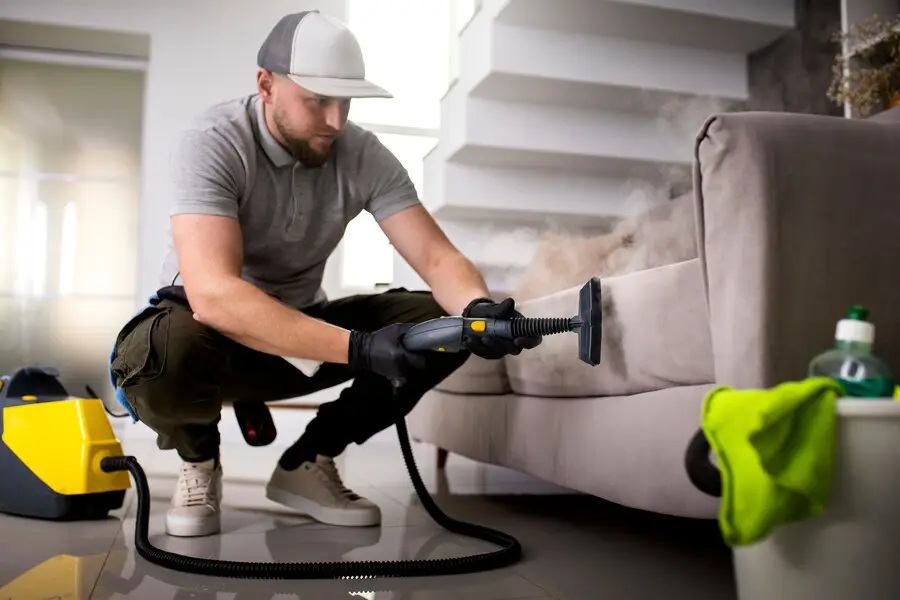 Steam cleaner used for hypoallergenic carpet cleaning