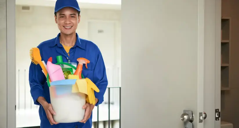 Carpet Cleaning in Brisbane: Remove Pet Urine & Control Fleas - ozclean 5 OzClean expert applying flea control treatment to a carpet