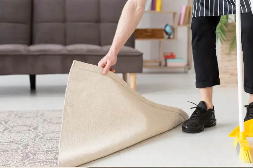 Common Carpet Cleaning Mistakes to Avoid for Allergy Sufferers 6 Hand holding a carpet cleaner that is not suitable for the specific carpet type
